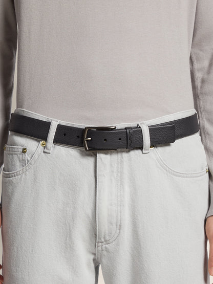 Zegna Black Leather Belt