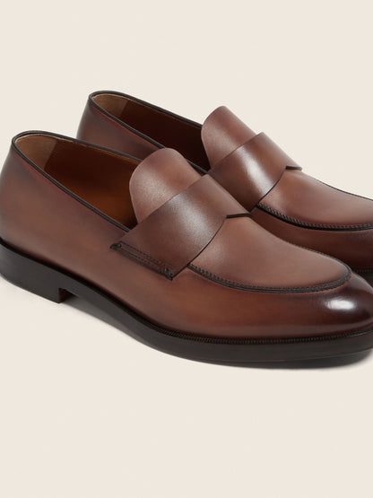Zegna Light Brown Leather Loafers