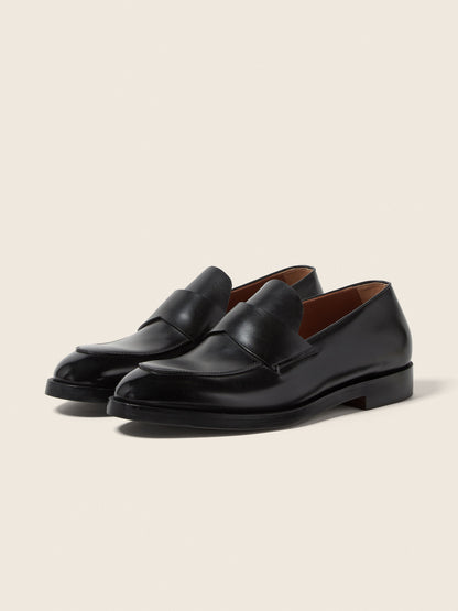 Zegna Black Leather Loafers