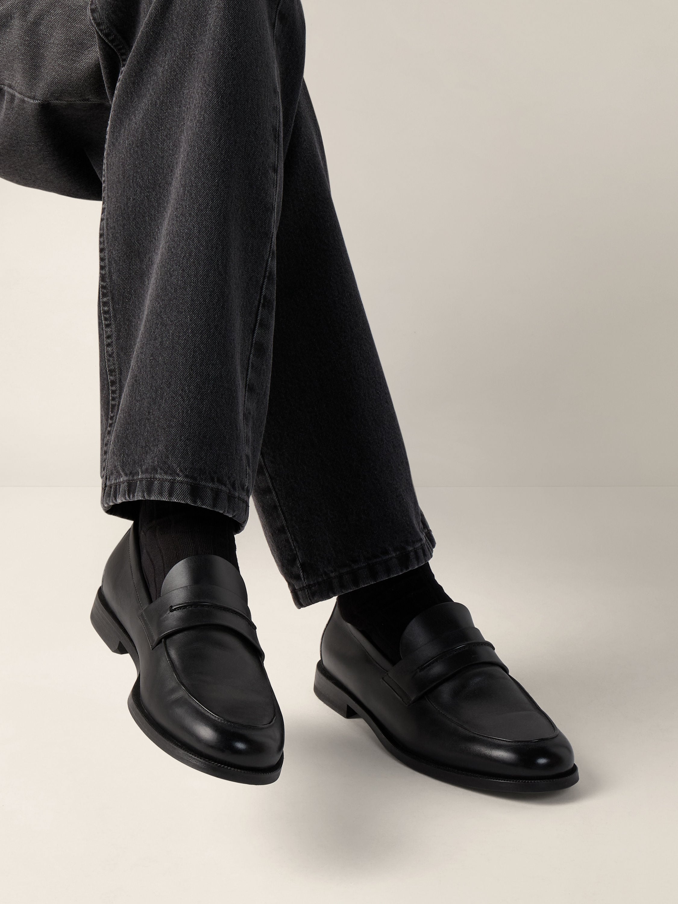 Zegna Black Leathermocassincorso Loafers
