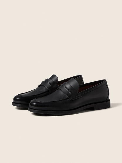 Zegna Black Leathermocassincorso Loafers