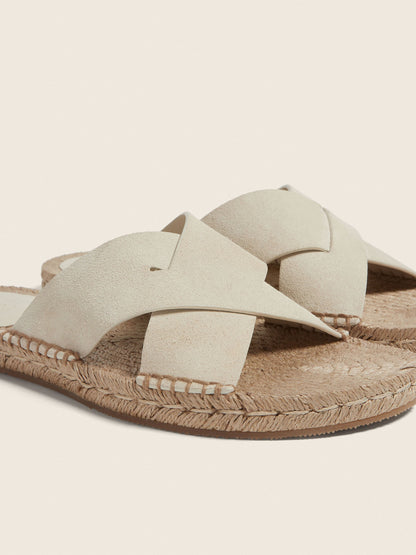 Zegna Off White Suede Espadrille Sandals
