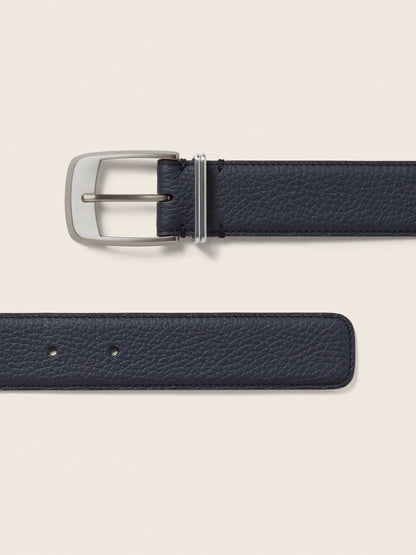 Zegna Dark Blue Leather Belt