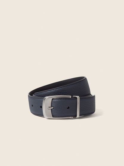 Zegna Dark Blue Leather Belt