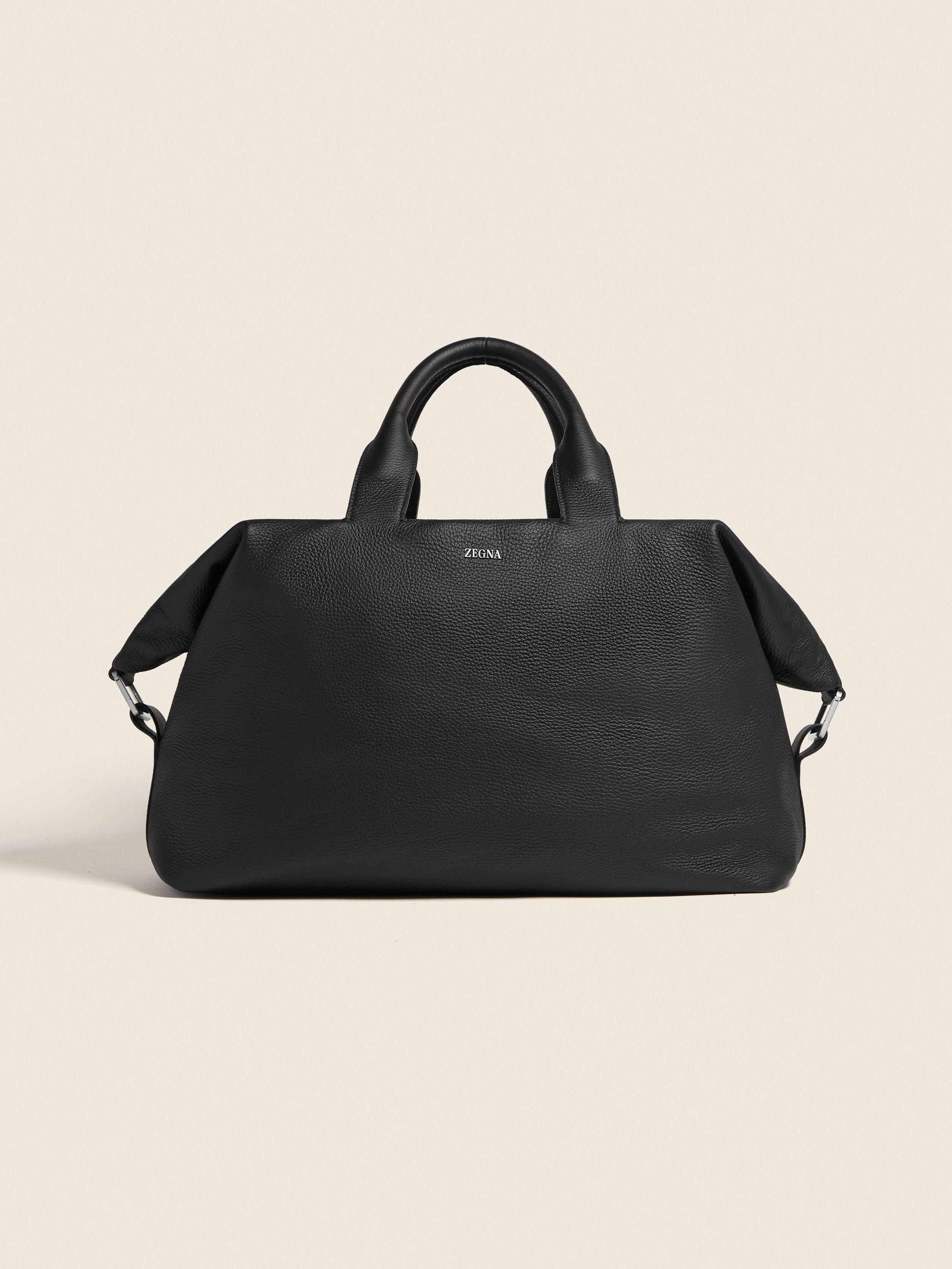 Zegna Black Deerskin Holdall Raglan
