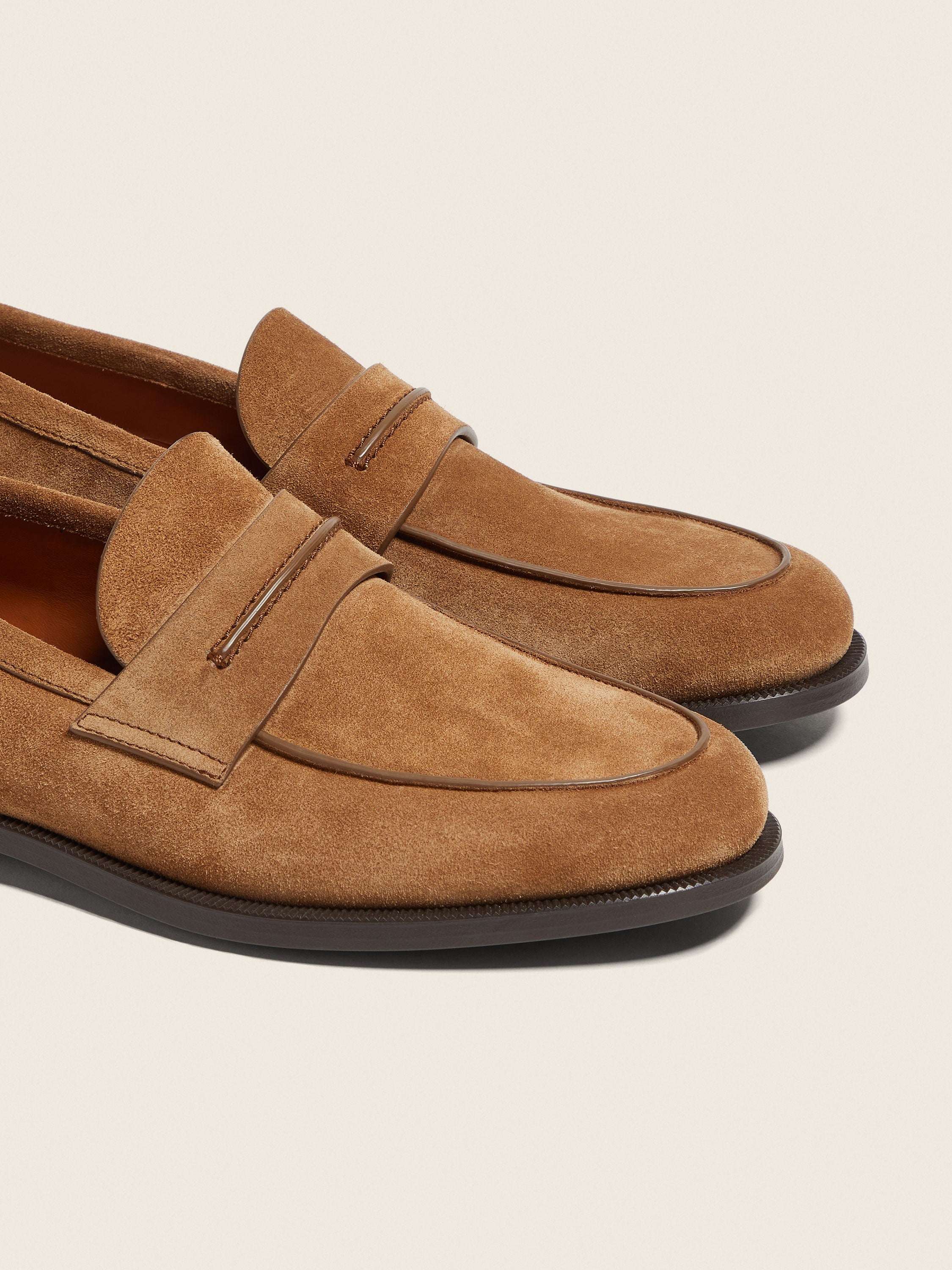 Zegna Tobacco Suede Mocassin Corso Loafers