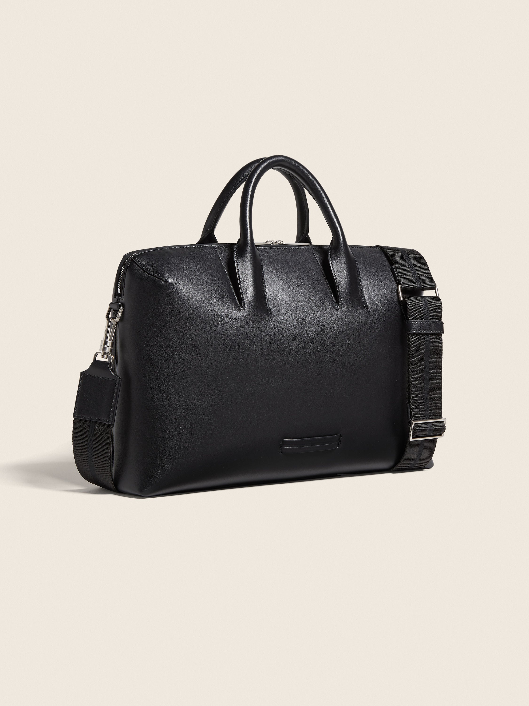 Zegna Black Leather Handbag