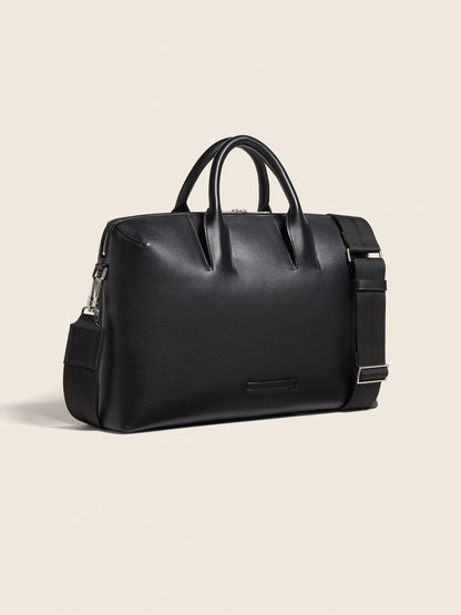 Zegna Black Leather Handbag