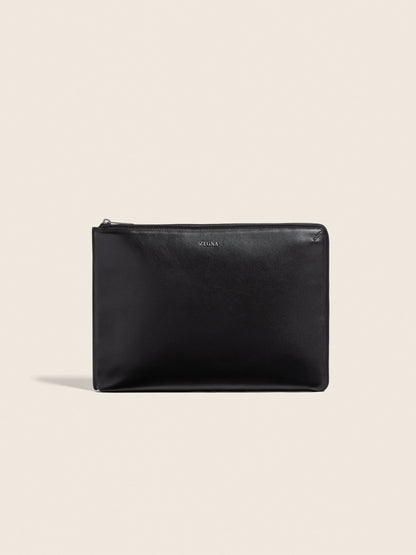 Zegna Black Leather Portfolio
