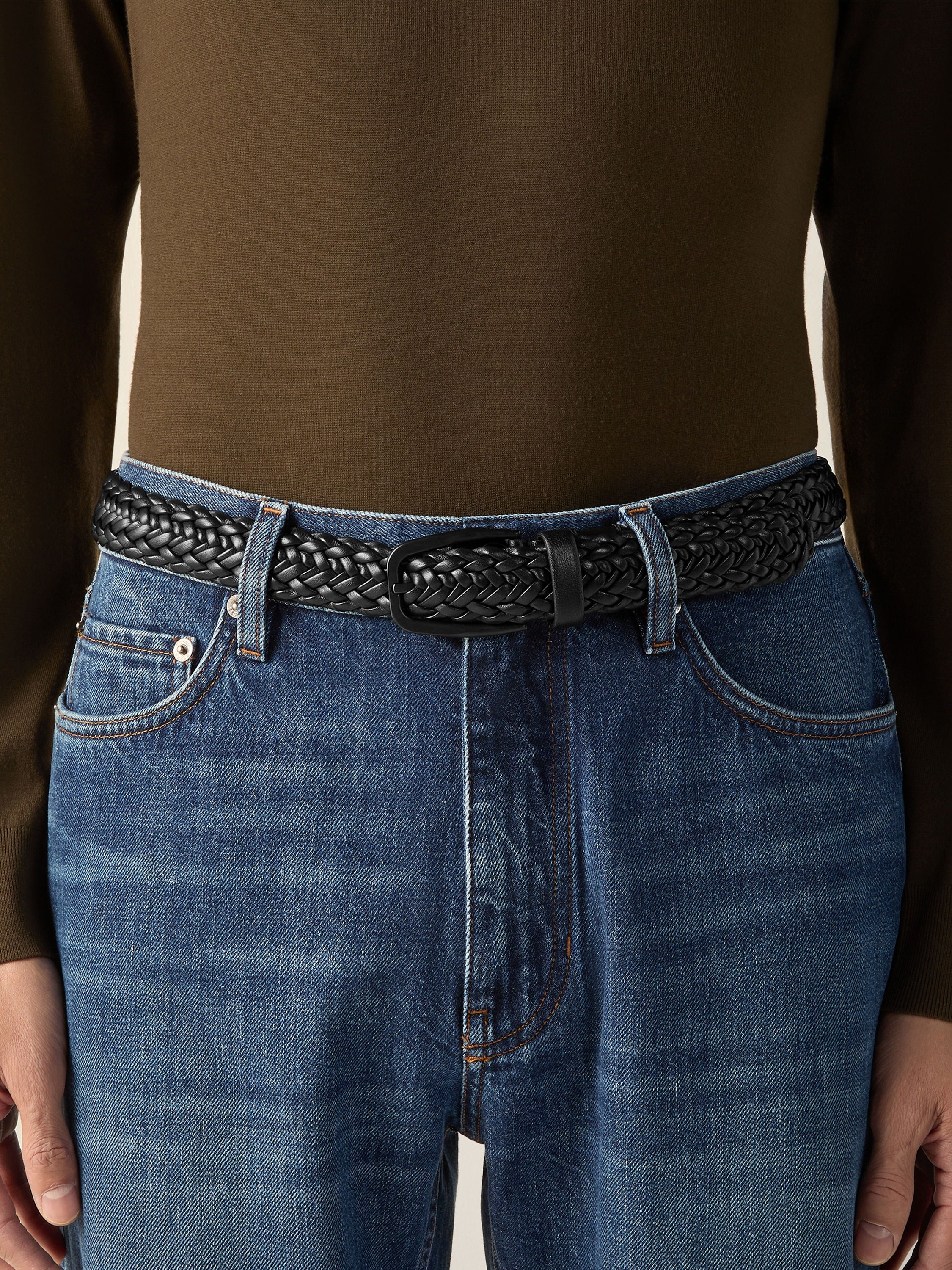Zegna Black Leather Belt