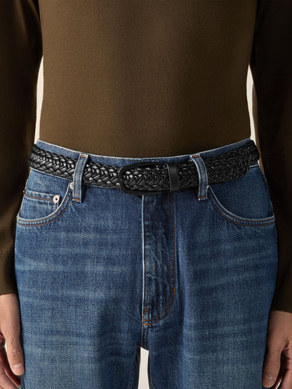 Zegna Black Leather Belt