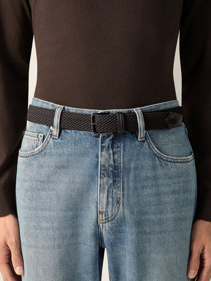 Zegna Dark Brown Rayon Belt