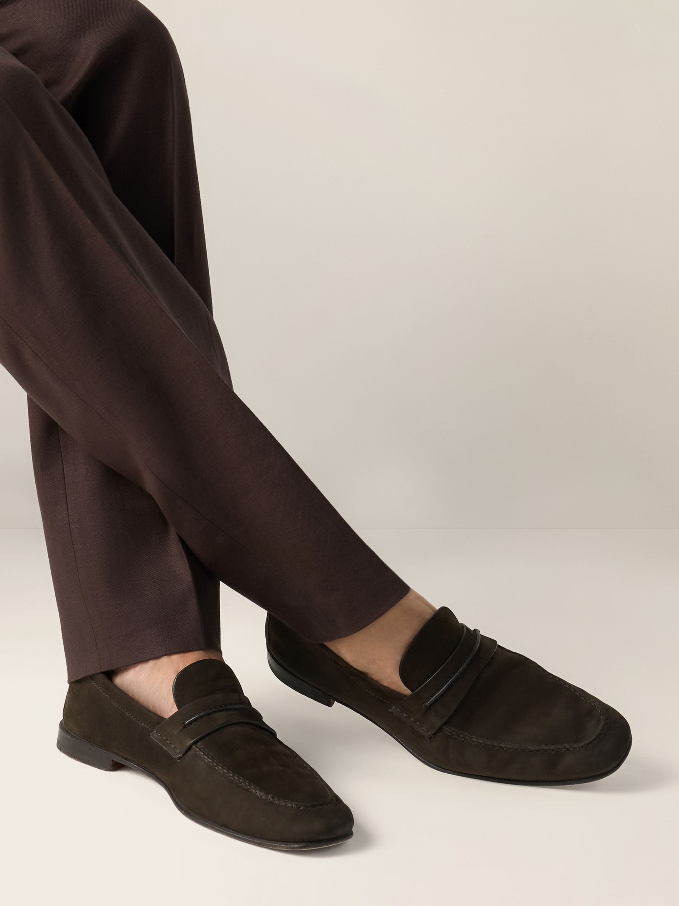 Zegna Dark Brown Secondskin Mocassin Loafer