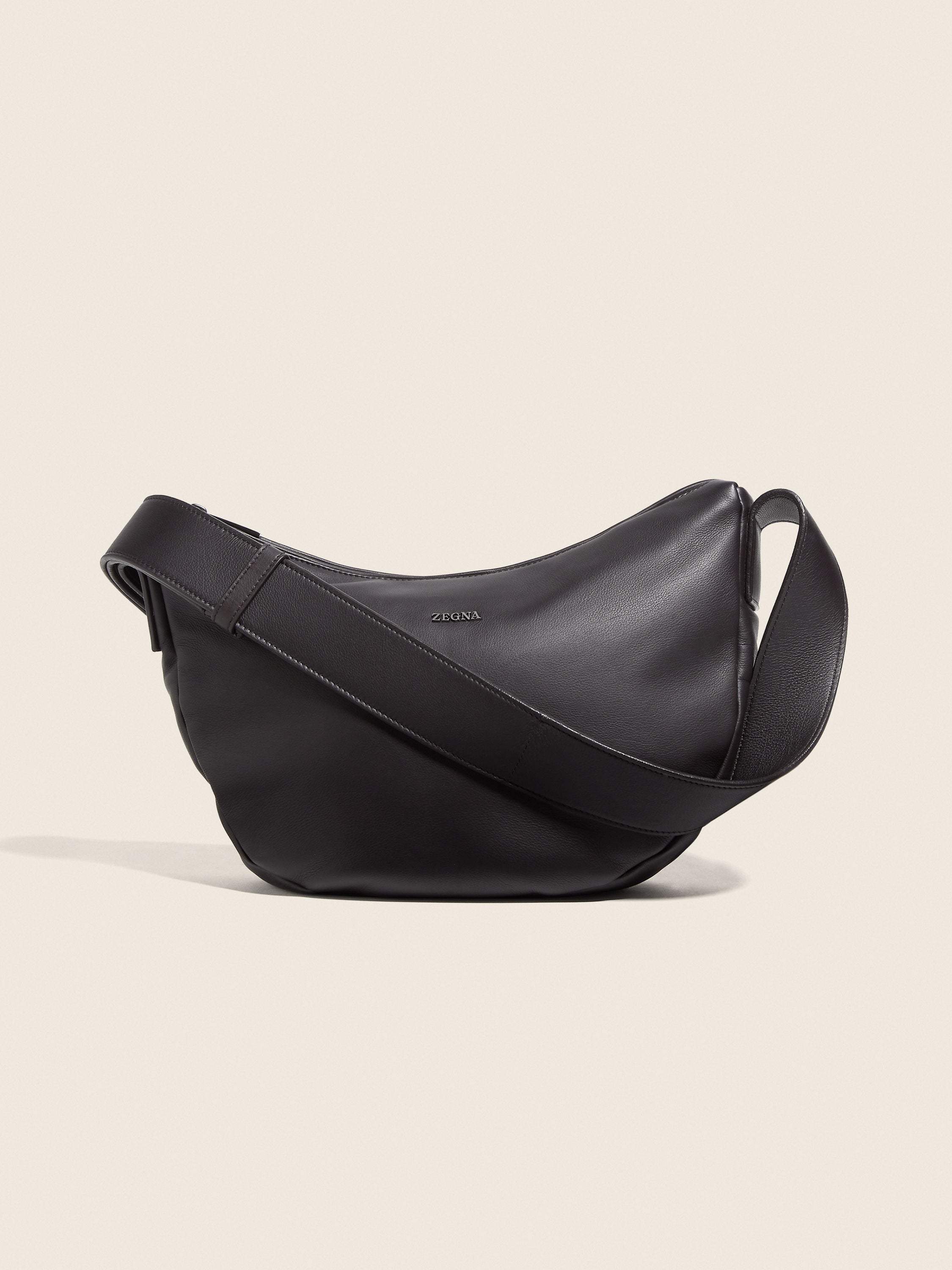Zegna Dark Brown Secondskin Hobo Panorama Micro Bag