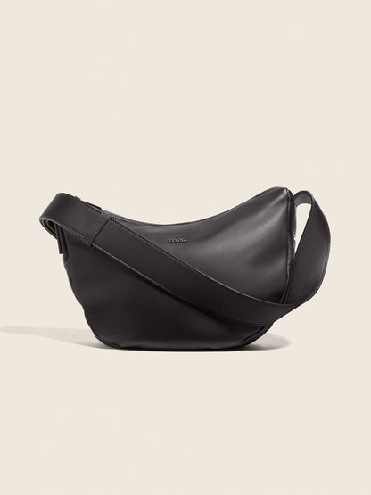 Zegna Dark Brown Secondskin Hobo Panorama Micro Bag