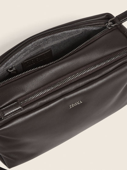 Zegna Dark Brown Secondskin Softy Pouch