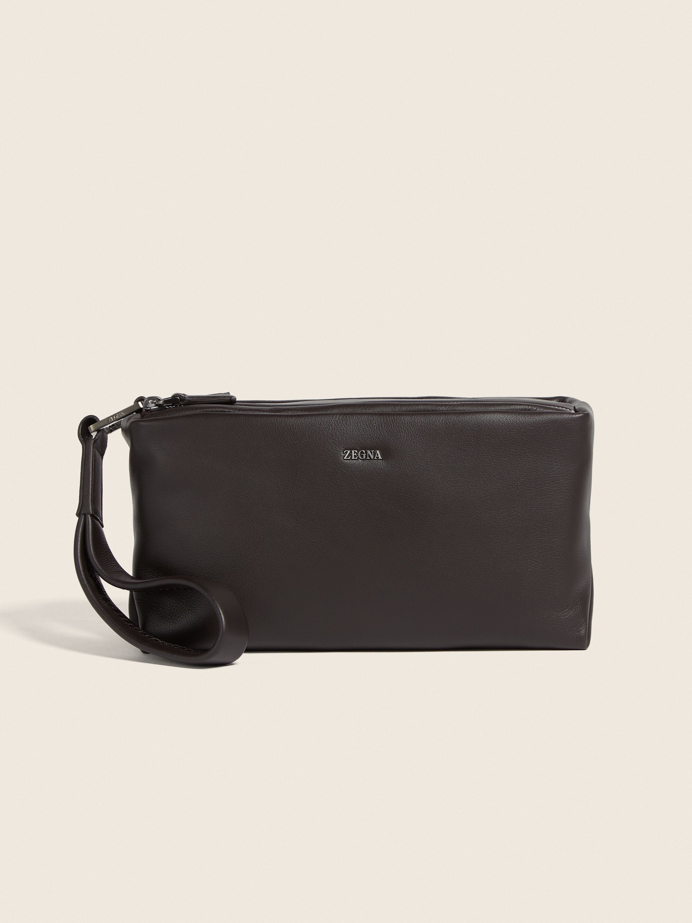 Zegna Dark Brown Secondskin Softy Pouch