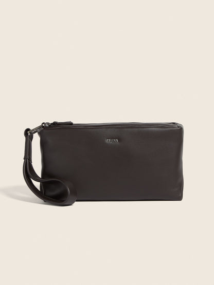 Zegna Dark Brown Secondskin Softy Pouch