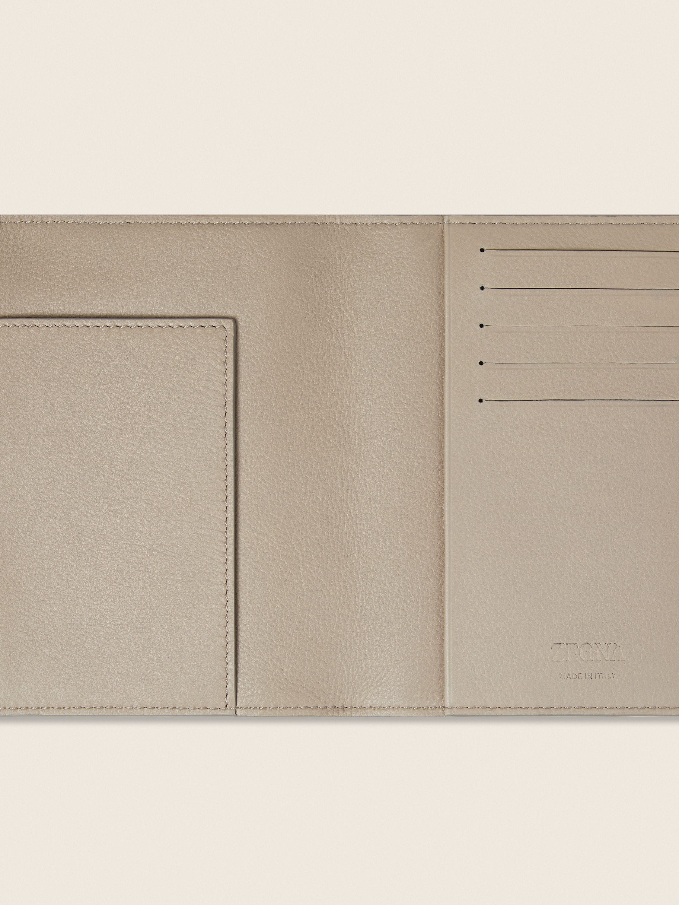 Zegna Light Taupe Secondskin Passport Case