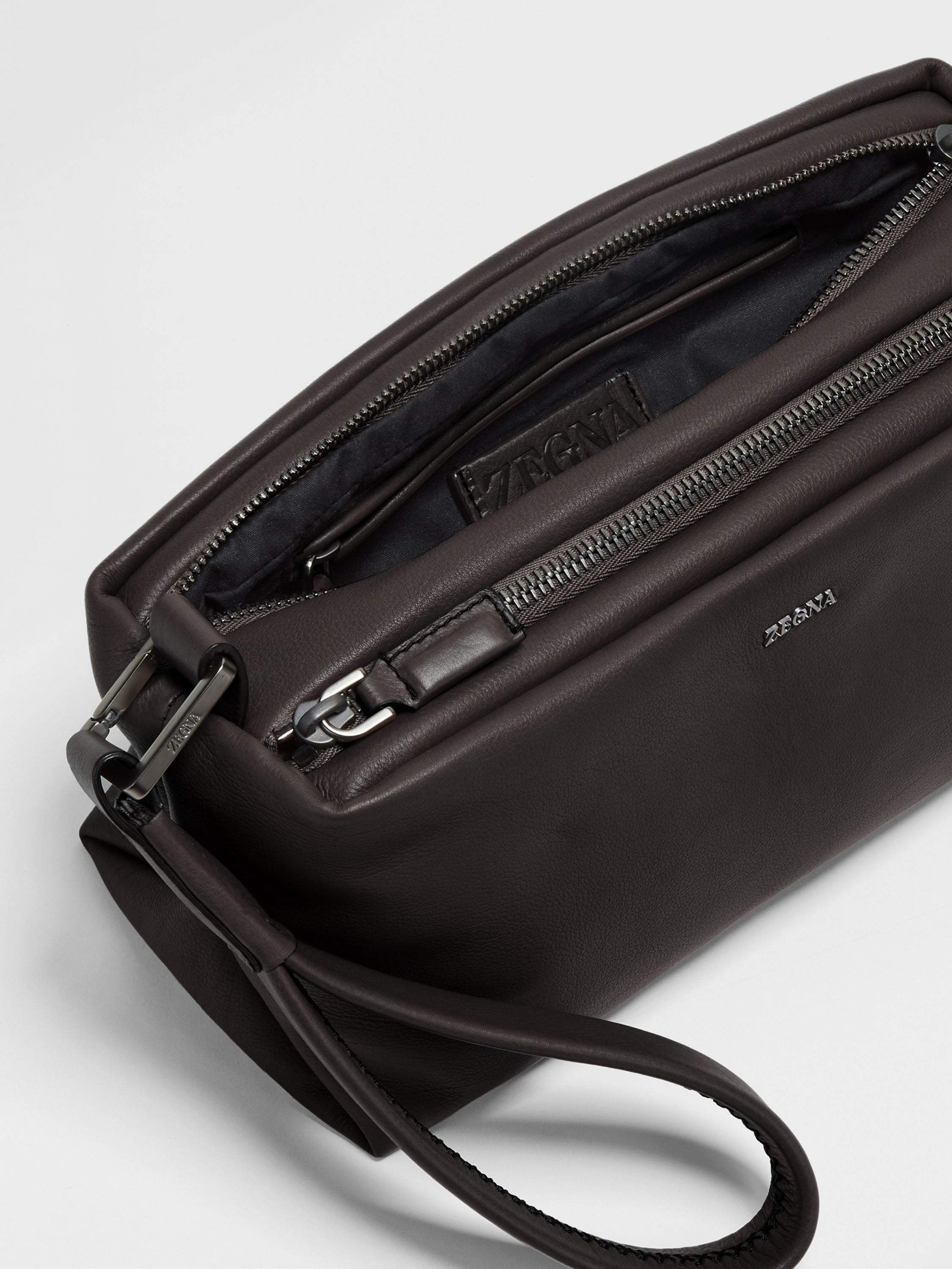 Zegna Dark Brown Secondskin Pouch