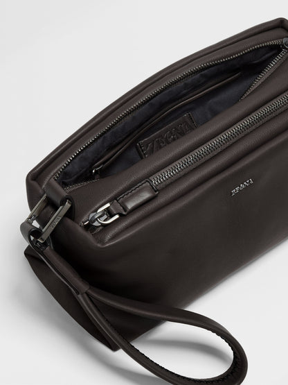 Zegna Dark Brown Secondskin Pouch