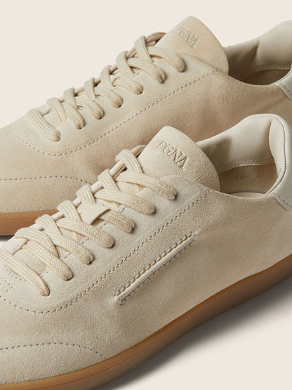 Zegna White Suede 232 Sneakers