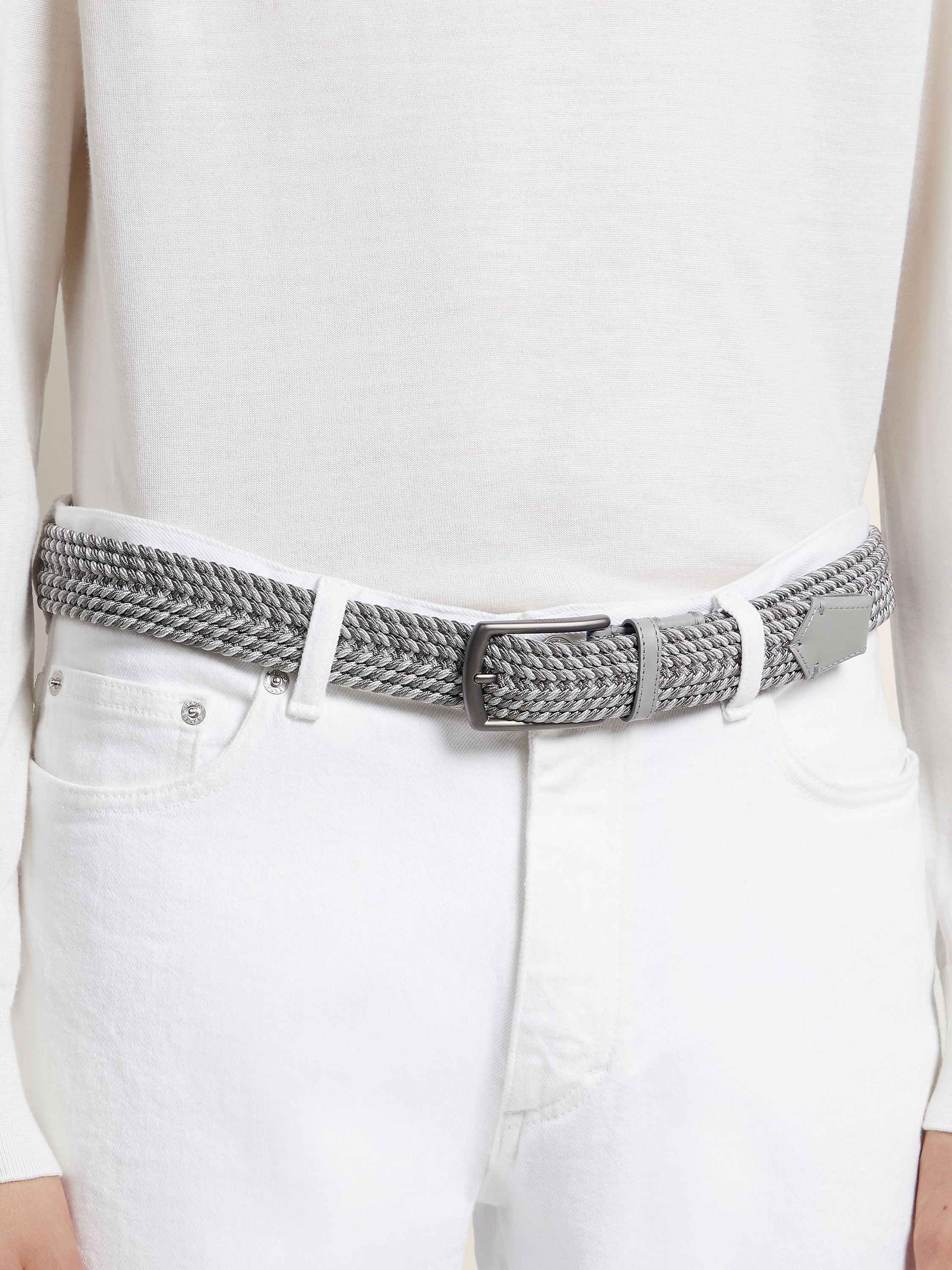 Zegna Grey Melange Rayon Belt