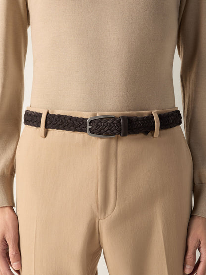 Zegna Dark Brown Nubuck Belt