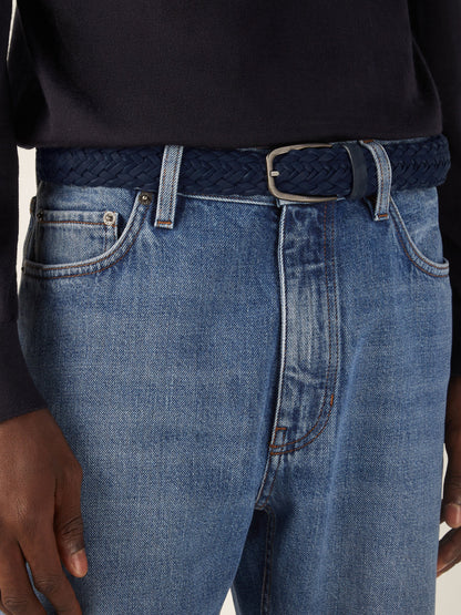 Zegna Dark Blue Nubuck Belt