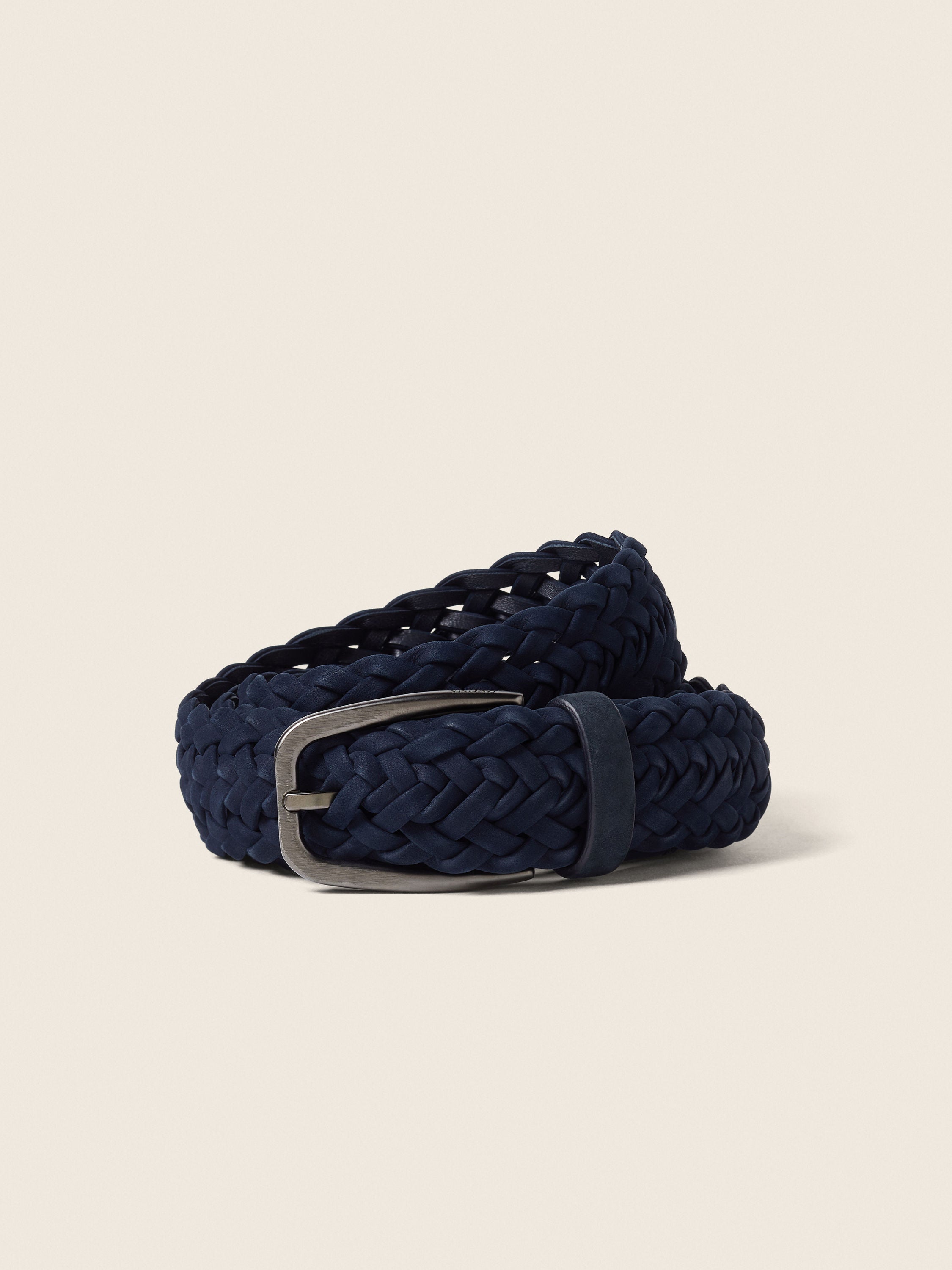 Zegna Dark Blue Nubuck Belt