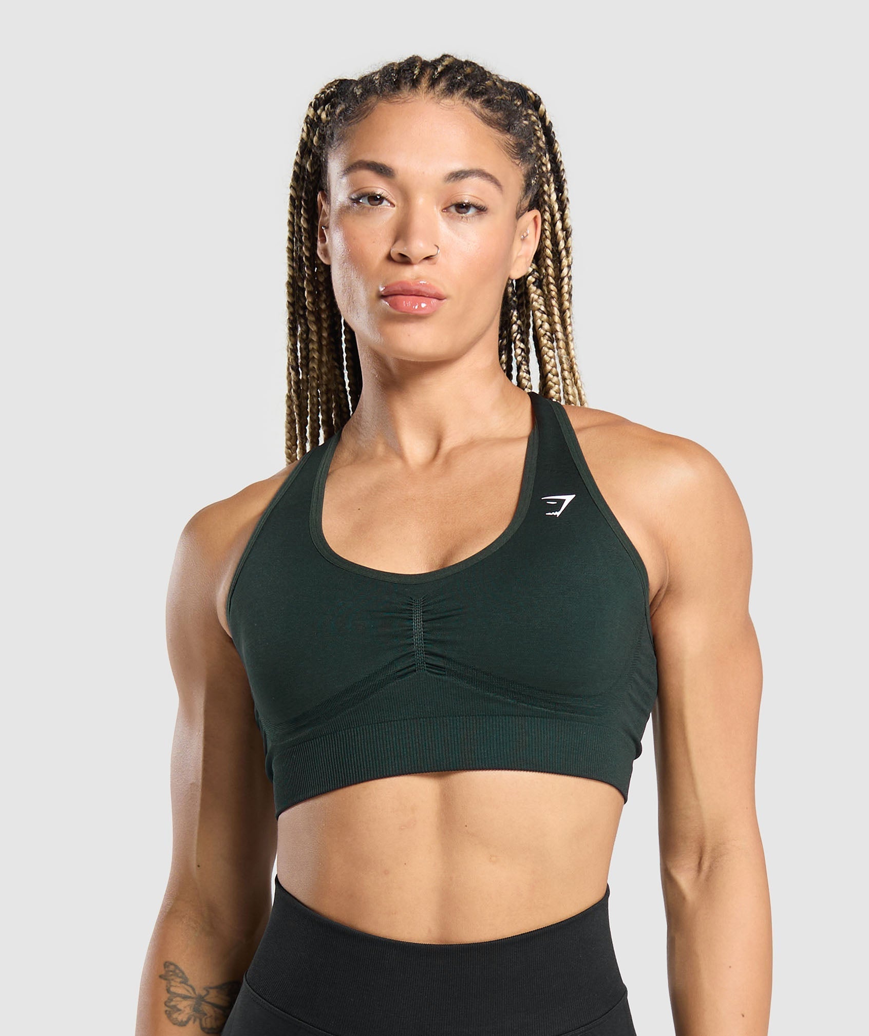 Women's Gymshark Lift Seamless Sports Bra Green
