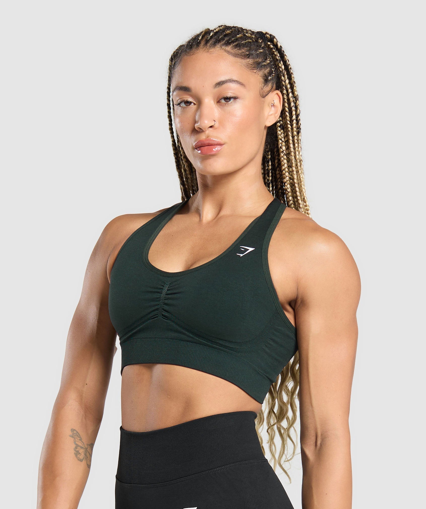 Women's Gymshark Lift Seamless Sports Bra Green