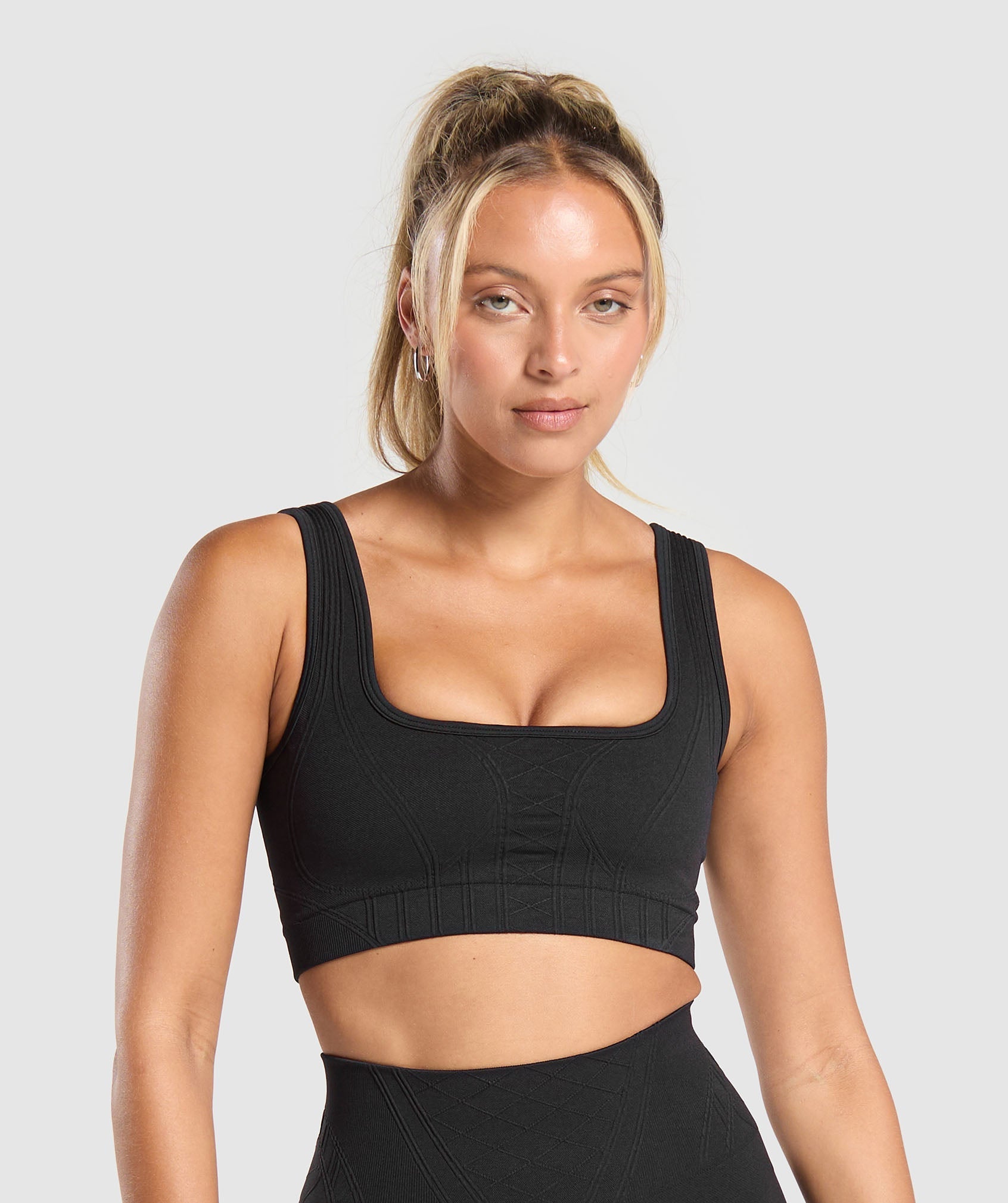 Women's Gymshark Corset Seamless Sports Bra Black
