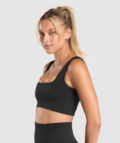 Women's Gymshark Corset Seamless Sports Bra Black