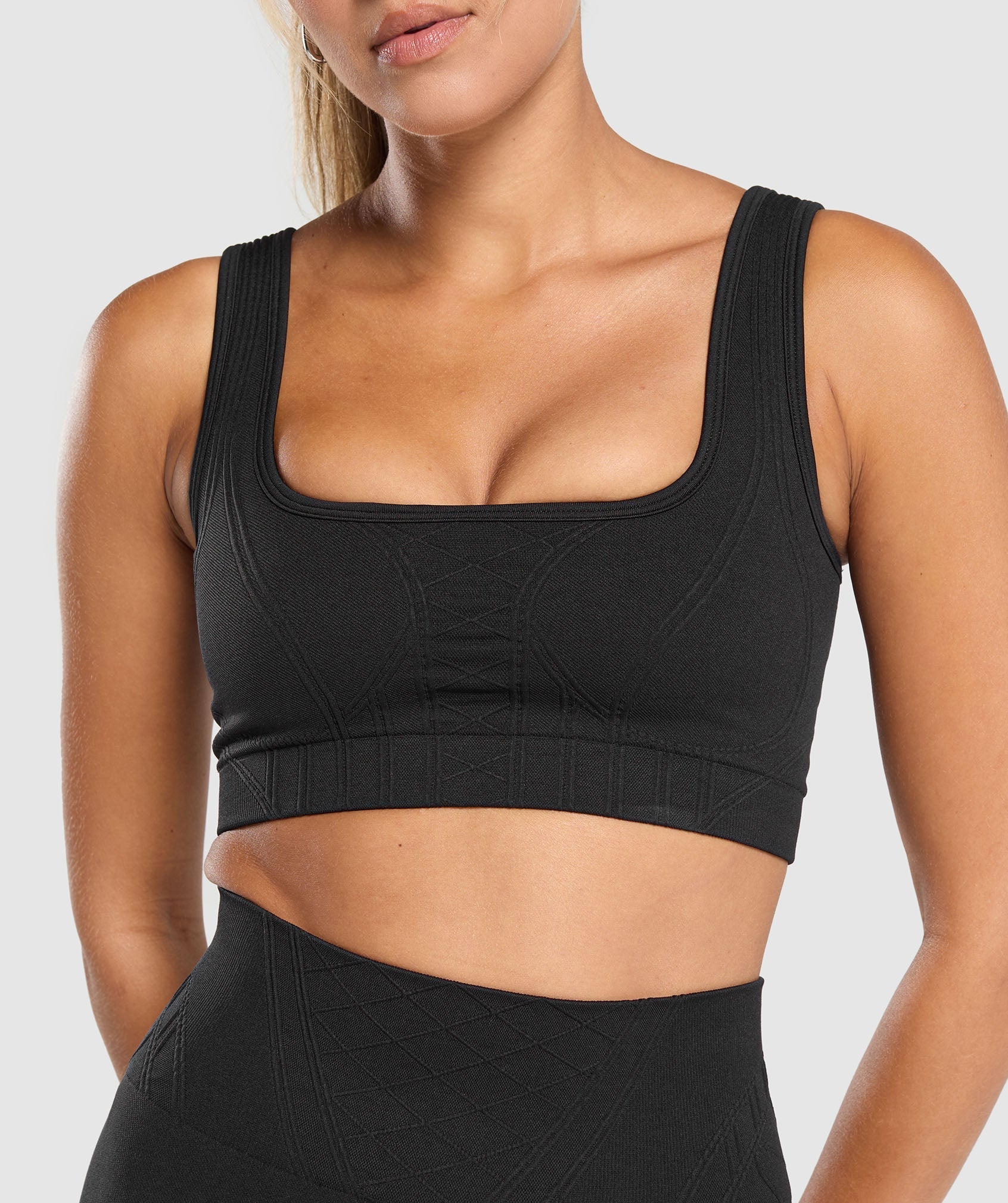 Women's Gymshark Corset Seamless Sports Bra Black