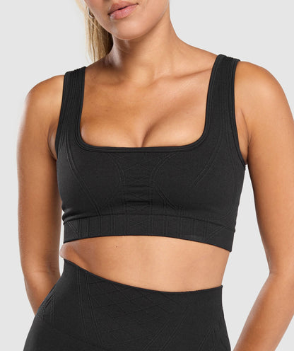 Women's Gymshark Corset Seamless Sports Bra Black