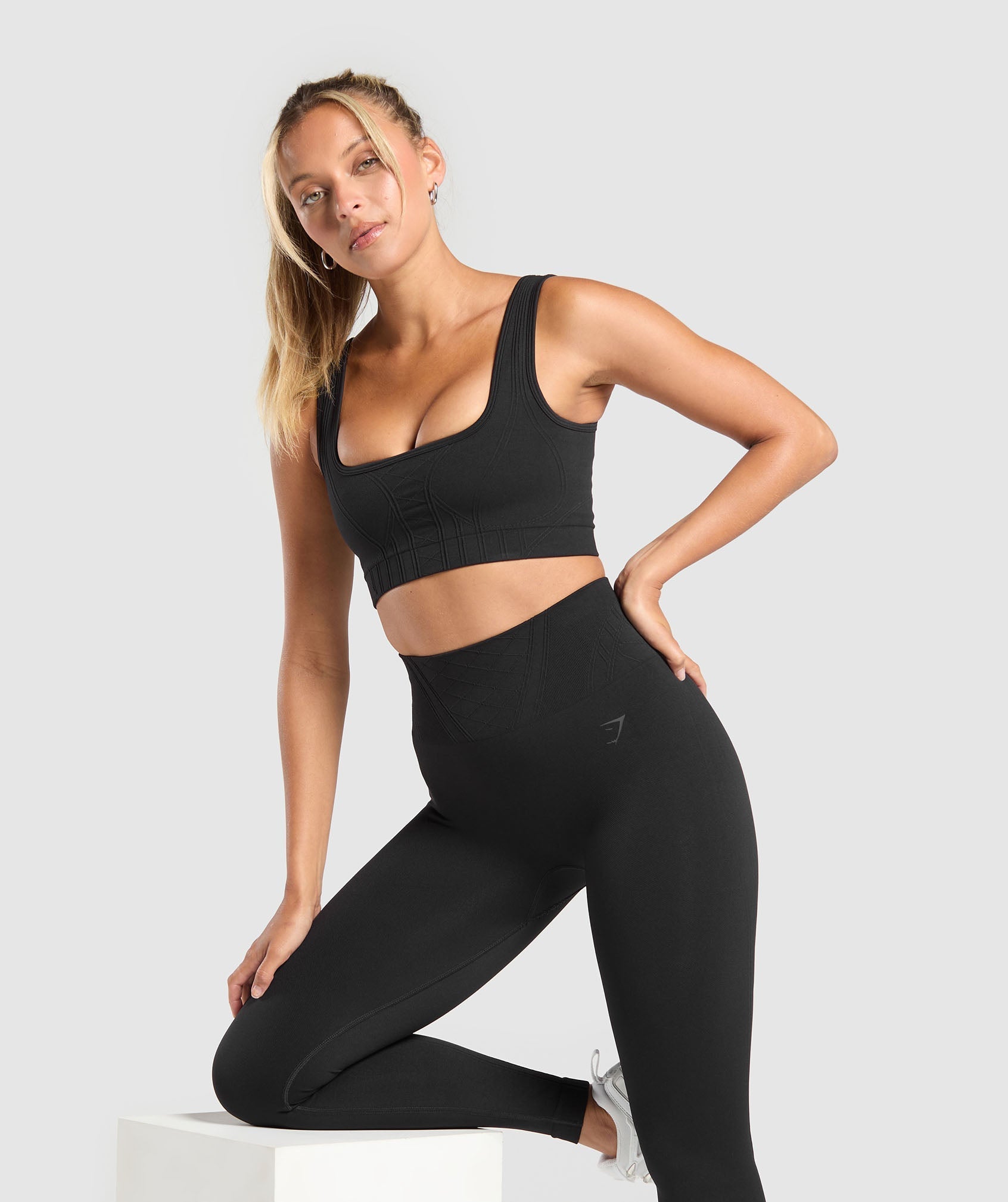 Women's Gymshark Corset Seamless Sports Bra Black