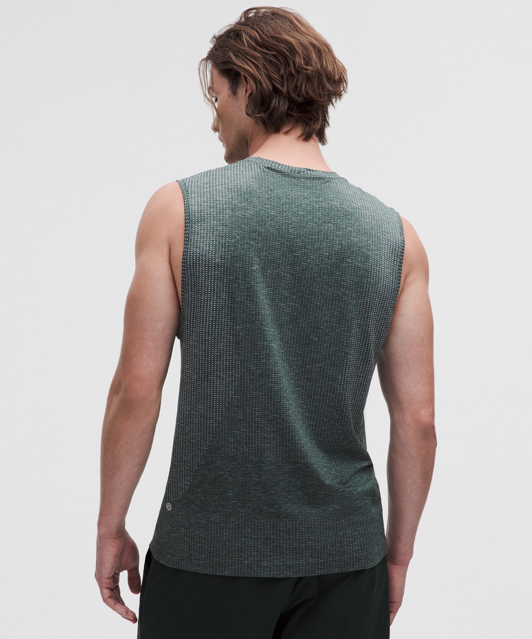 Lululemon Metal Vent Tech Sleeveless Shirt *Updated Fit Starch Blue/Rainforest Green