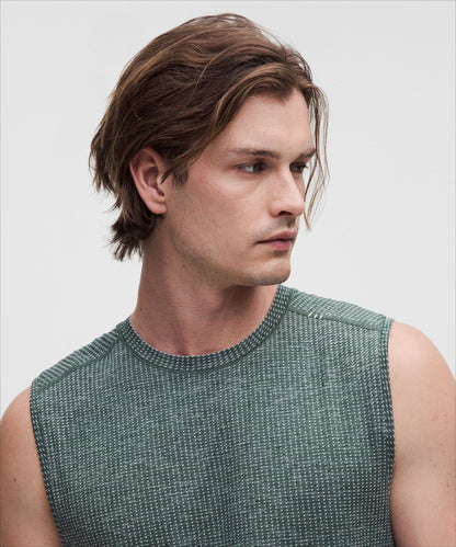 Lululemon Metal Vent Tech Sleeveless Shirt *Updated Fit Starch Blue/Rainforest Green