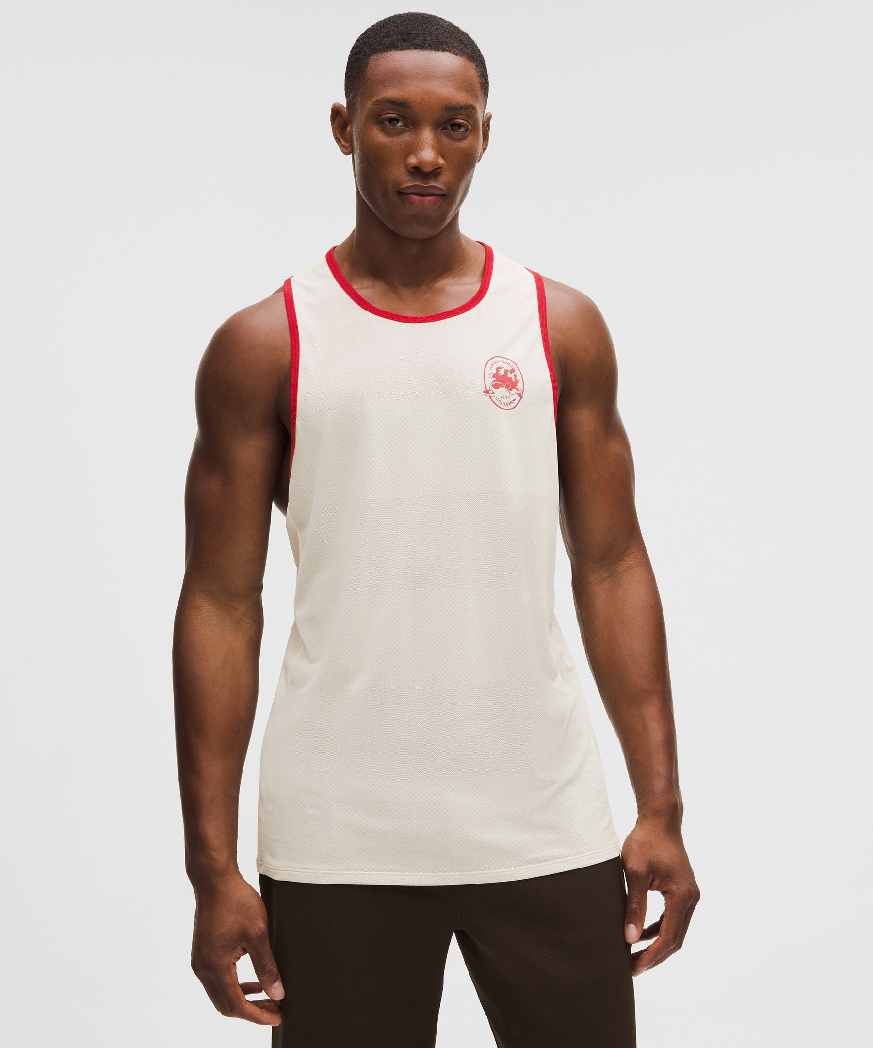 Lululemon Fast and Free Perforated Stripe Tank *Run Crew 1998