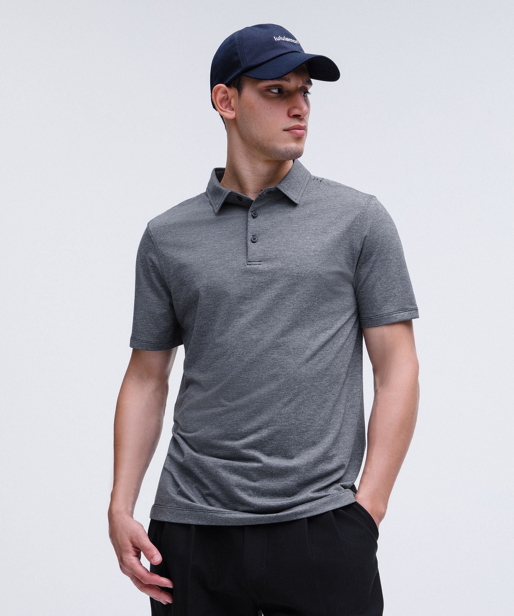 Lululemon Evolution Short-Sleeve Polo Shirt Heathered Black
