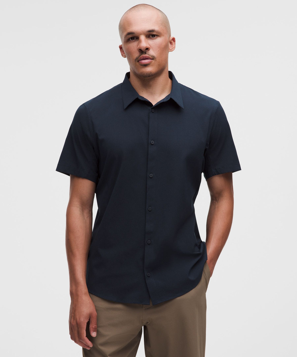 Men's Lululemon Airing Easy Short-Sleeve Shirt, in use