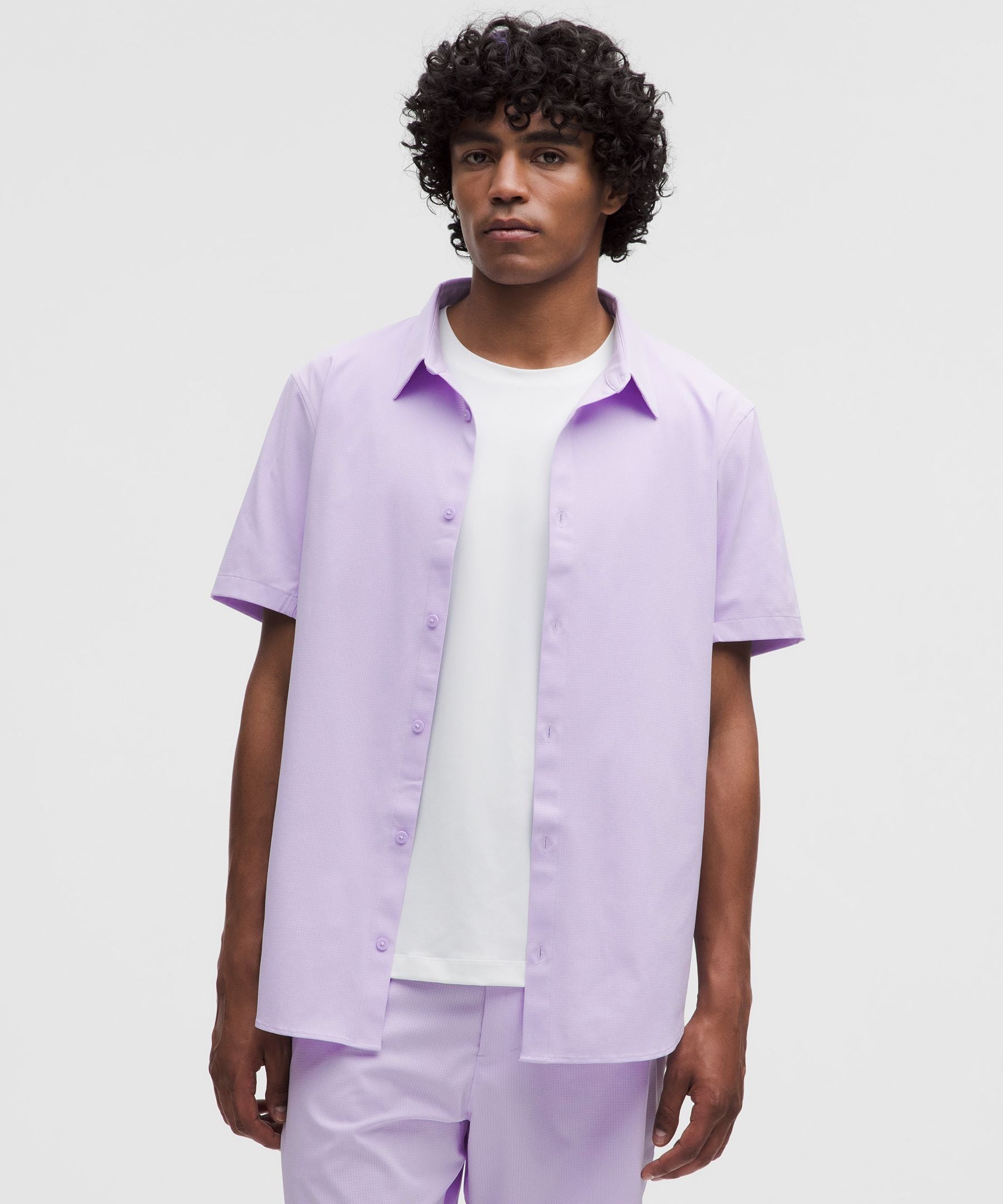Lululemon Airing Easy Short-Sleeve Shirt Lavender Frost