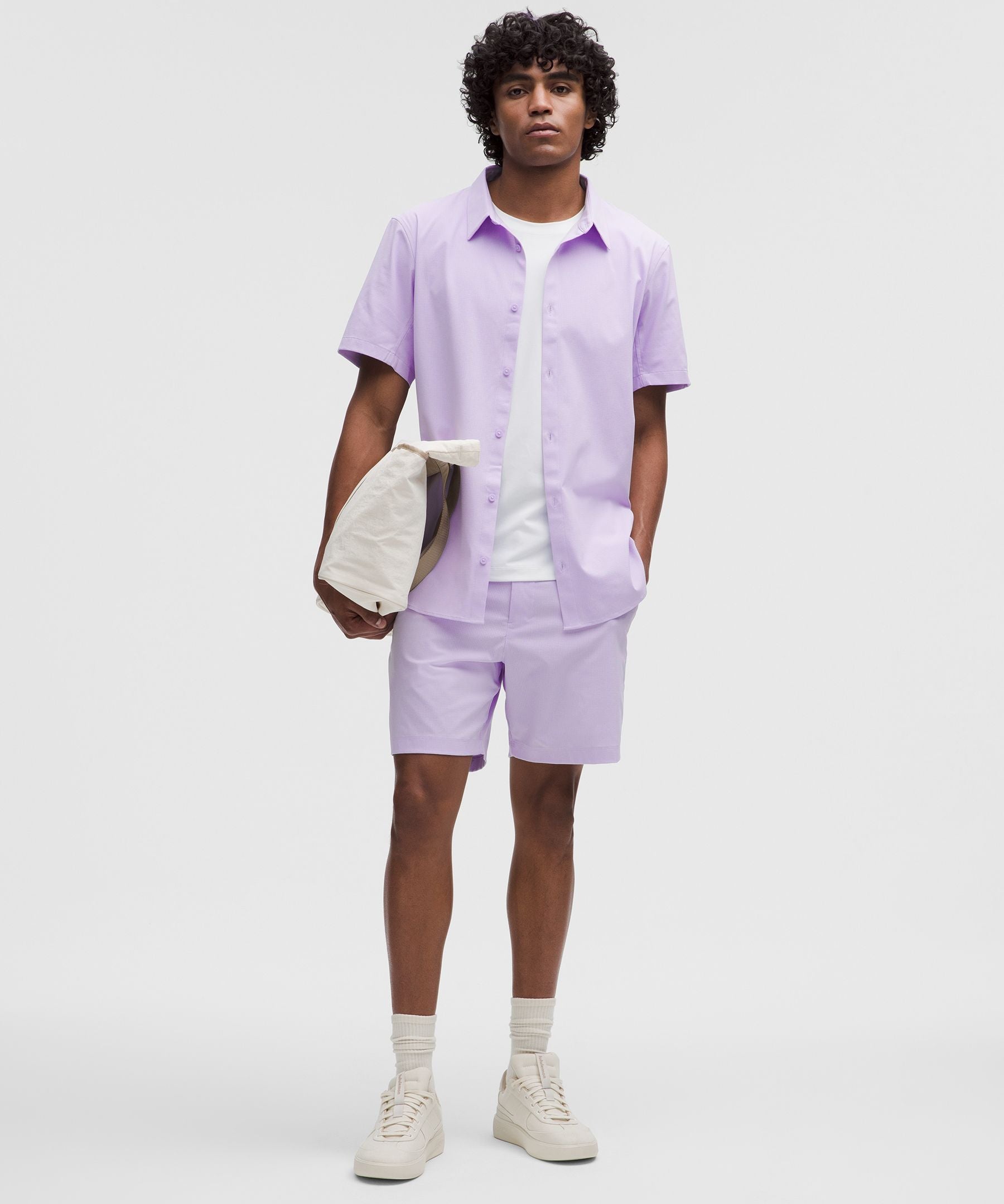 Lululemon Airing Easy Short-Sleeve Shirt Lavender Frost