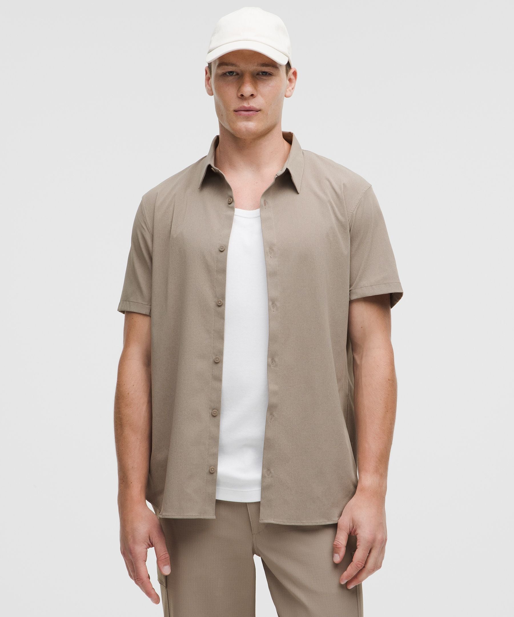 Lululemon Airing Easy Short-Sleeve Shirt Warm Ash Grey