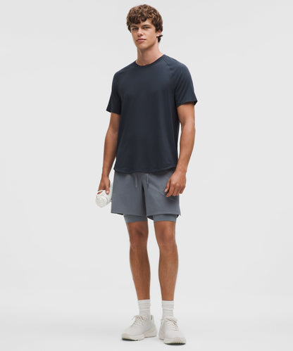 Lululemon License to Train Short-Sleeve Shirt True Navy