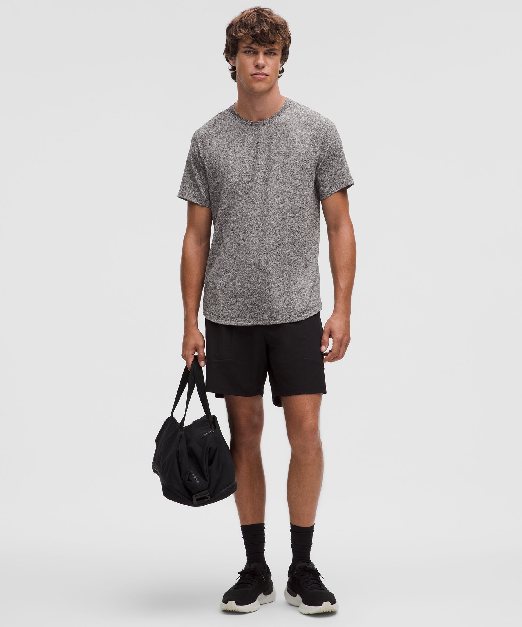 Lululemon License to Train Short-Sleeve Shirt Heathered Black