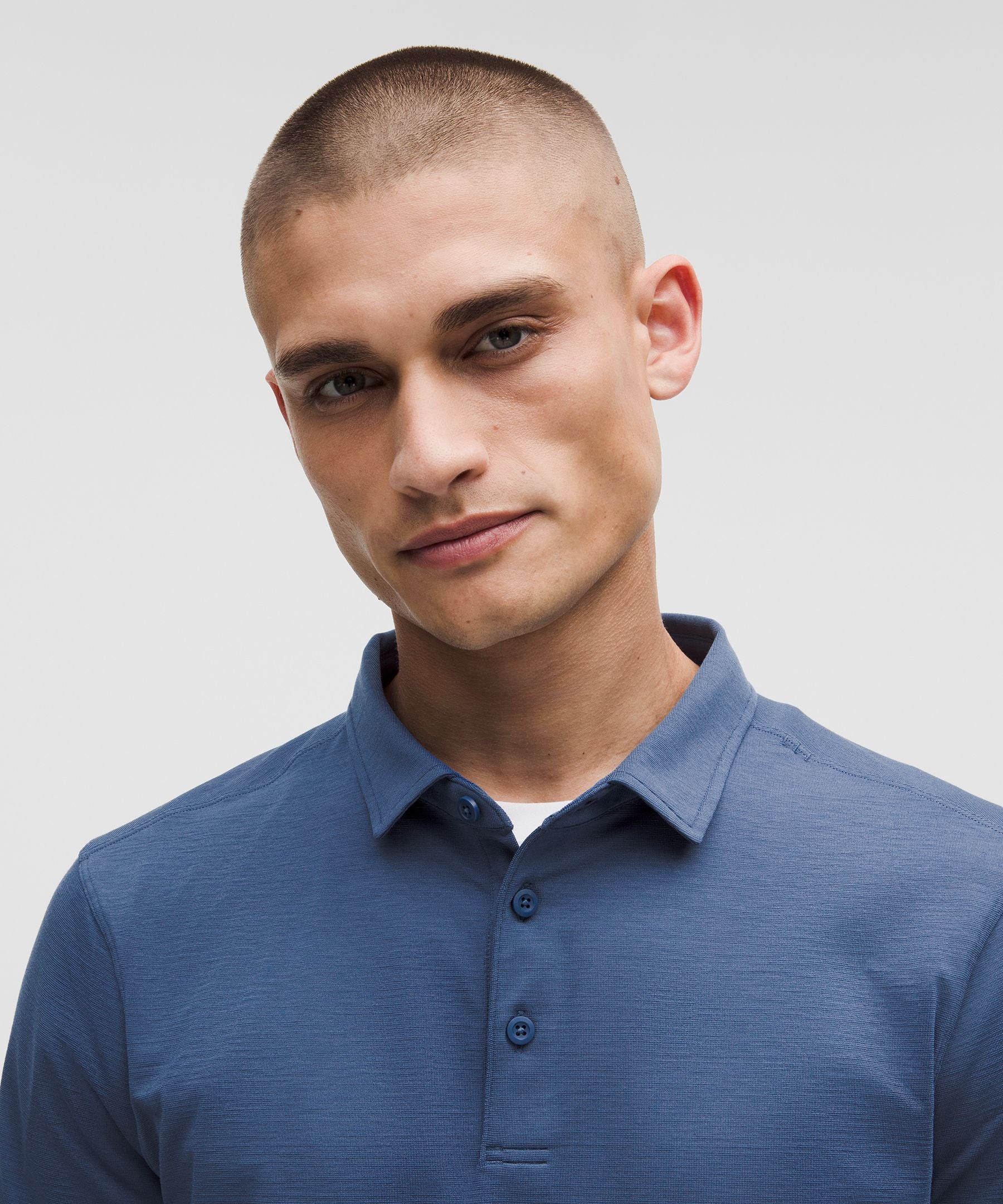 Lululemon Evolution Short-Sleeve Polo Shirt Blue Twill