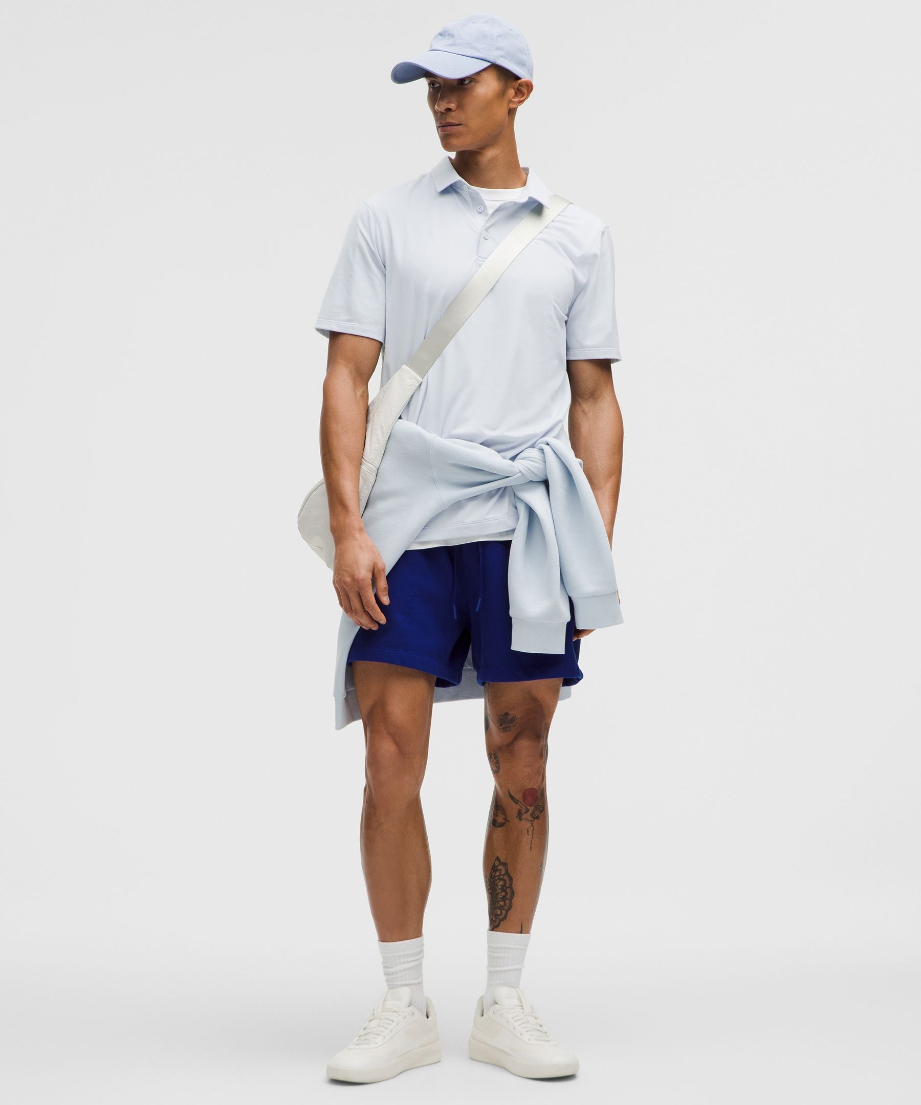 Lululemon Evolution Short-Sleeve Polo Shirt Heathered Starch Blue