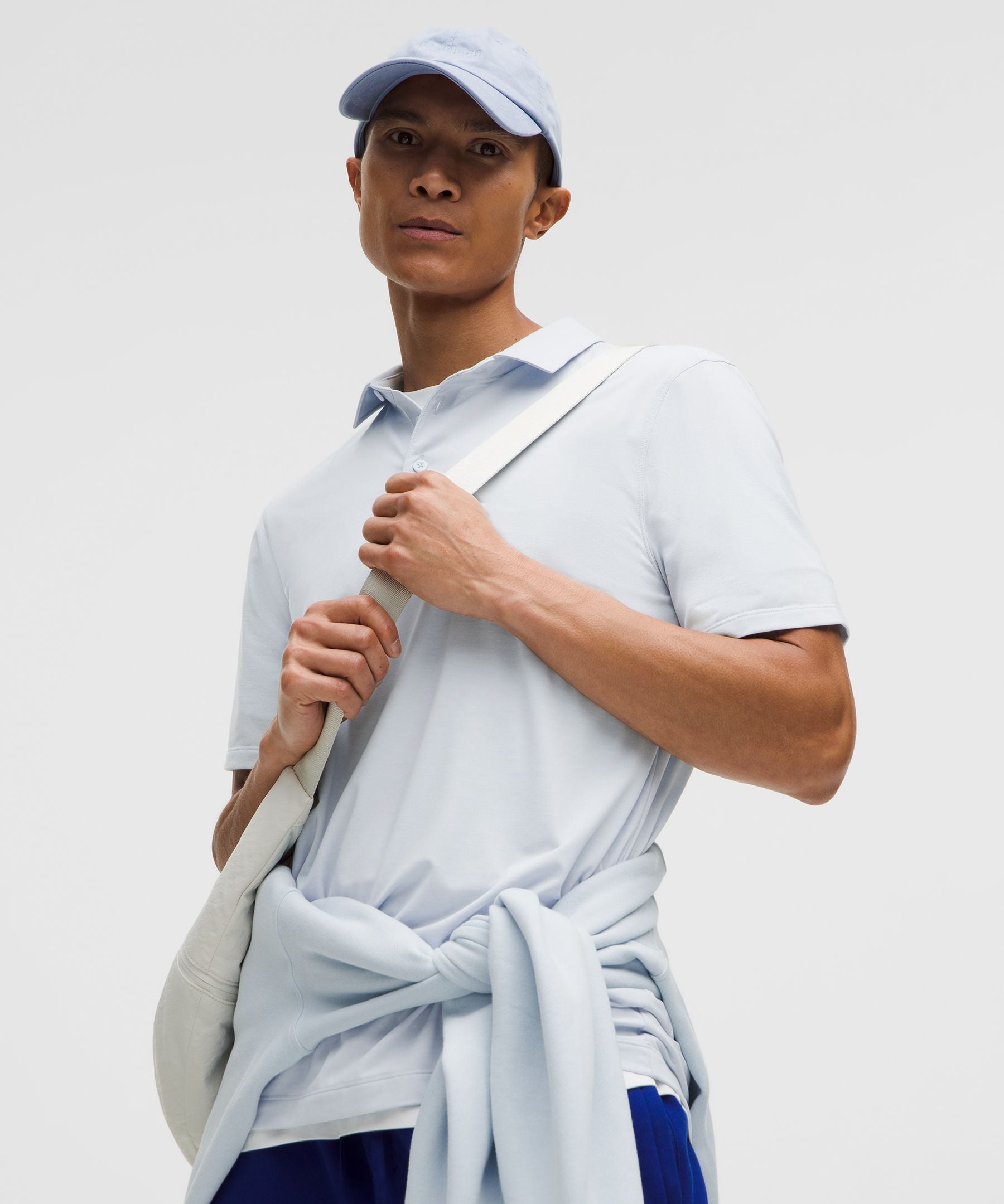 Lululemon Evolution Short-Sleeve Polo Shirt Heathered Starch Blue